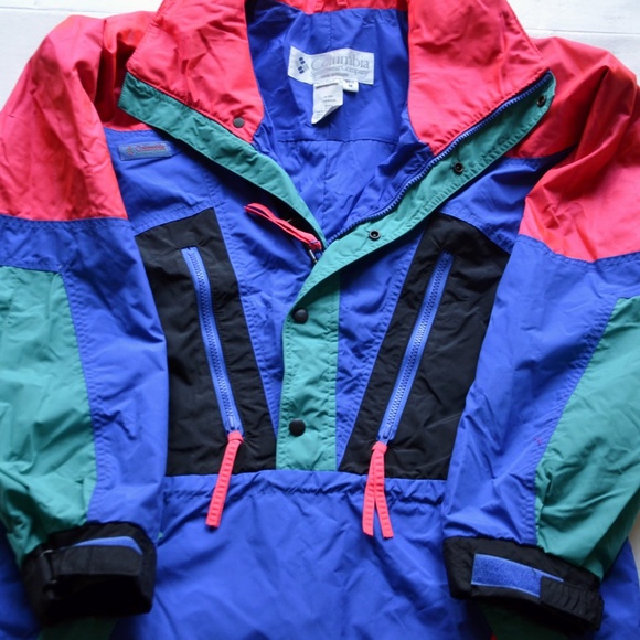 vintage 80s Columbia Radial Sleeve color block windbreaker - Picture 3 of 4